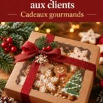 Biscuits de Noël soigneusement emballés, prêts à être offerts aux clients