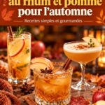 Cocktails au rhum et à la pomme décorés de tranche de pomme