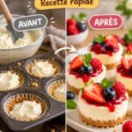Petits cheesecakes sans gélatine décorés de fruits frais
