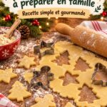 Assortiment de sablés de Noël décorés sur une assiette en bois