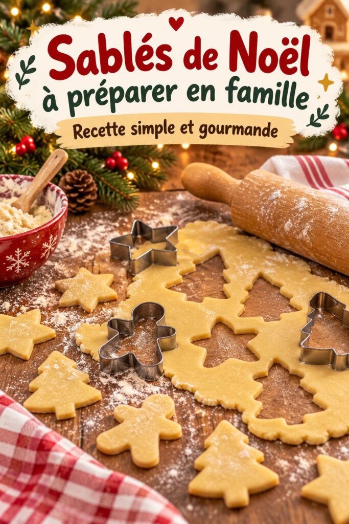 Assortiment de sablés de Noël décorés sur une assiette en bois