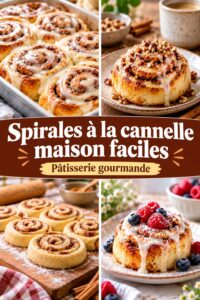 Spirales à la cannelle maison sur une assiette, garnies de glaçage léger.